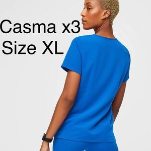 THREE Figs Casma XL Royal Blue Scrub Tops